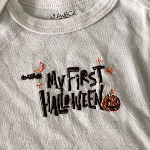 My first Halloween Lila and Jack long sleeve embroidered onesie and pants - Picture 2 of 9